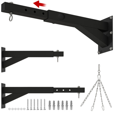 SPORTNOW Punch Bag Wall Bracket, 5-Length Adjustable Boxing Bag Bracket for Kickboxing, Muay Thai, Punching Training 
