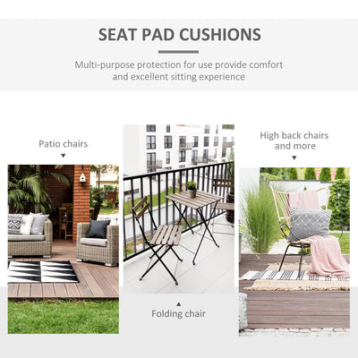Outsunny Set of 2 Garden Chair Cushions with Ties, 45 x 45 cm Replacement Cushions for Outdoor Furniture, Dark Grey 