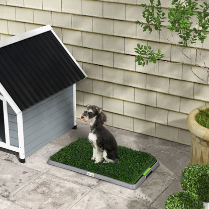 PawHut Artificial Grass Dog Toilet with Tray for Potty Training Indoor Outdoor, 2 Packs, 67 x 41cm 