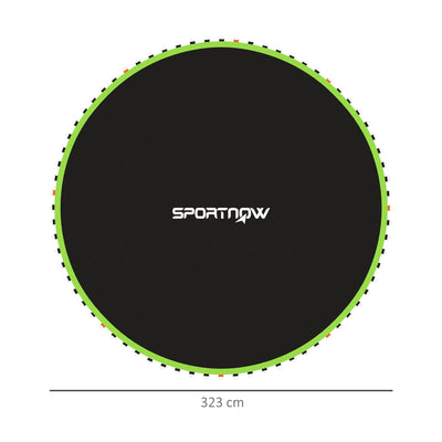 SPORTNOW Replacement Trampoline Mat with Spring Pull Tool, 72 V-Hooks, for 12ft Trampoline using 14cm Springs, Green 