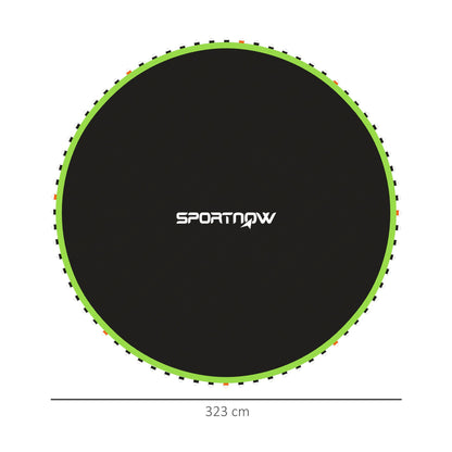 SPORTNOW Replacement Trampoline Mat with Spring Pull Tool, 72 V-Hooks, for 12ft Trampoline using 14cm Springs, Green 