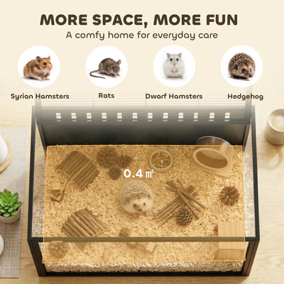 PawHut Hamster Cage Steel Chewproof with Openable Top, Deep Burrow for Dwarf Syrian Hamster, Gerbil, Rats, 81 x 51 x 53 cm 