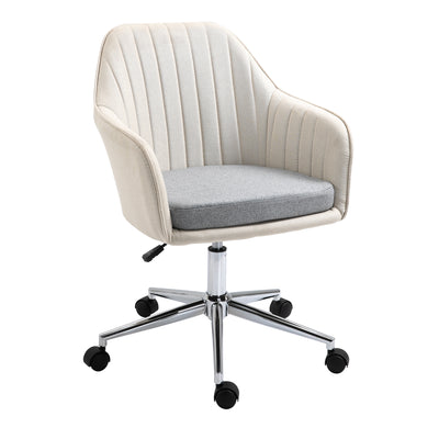 Vinsetto Home Office Chair Comfortable Computer Desk Chair Swivel Task Chair with Golden Base, Vanity Chair for Teens Adults Bedroom, Beige 