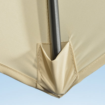 Outsunny 3 x 3(m) Cantilever Parasol with Cross Base, Garden Umbrella with 360\'c2\'b0 Rotation, Crank Handle and Tilt for Outdoor, Patio, Cream White