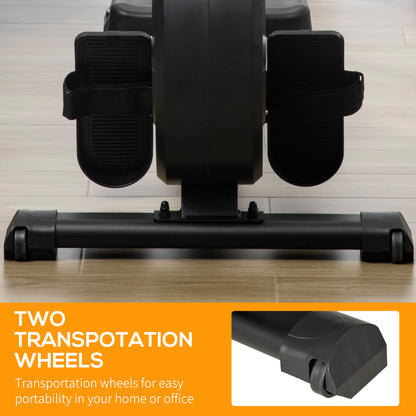 HOMCOM Indoor Body Health & Fitness Adjustable Magnetic Rowing Machine Rower with LCD Digital Monitor & Wheels for Home, Office, Gym 