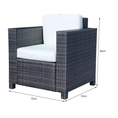 Outsunny 2 Rattan Garden single Seater Chair All Weather Wicker Weave Single Sofa chair armchair Patio Black 
