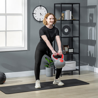 SPORTNOW Kettlebell, 14kg Kettle Bells with Handle for Home Gym Weight Lifting and Strength Training, Red and Grey 