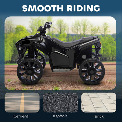 AIYAPLAY 6V Kids ATV, 4 Wheeler Electric Ride on Car with Music and LED Headlights, for Ages 3-8 Years Boys and Girls, Black 