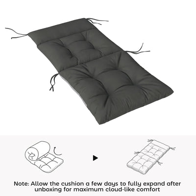 Outsunny Patio Chair Cushions Set of 4, Waterproof Non-Slip Lounge Chair Cushions, 112x53cm, Dark Grey 