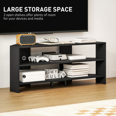 HOMCOM Corner TV Stand with 2 Open Shelves for 47 Inch TV - Black 
