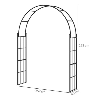 Outsunny 223cm Garden Arch Trellis, Outdoor Wedding Arbor for Ceremony for Climbing Roses, Vines and Plants 