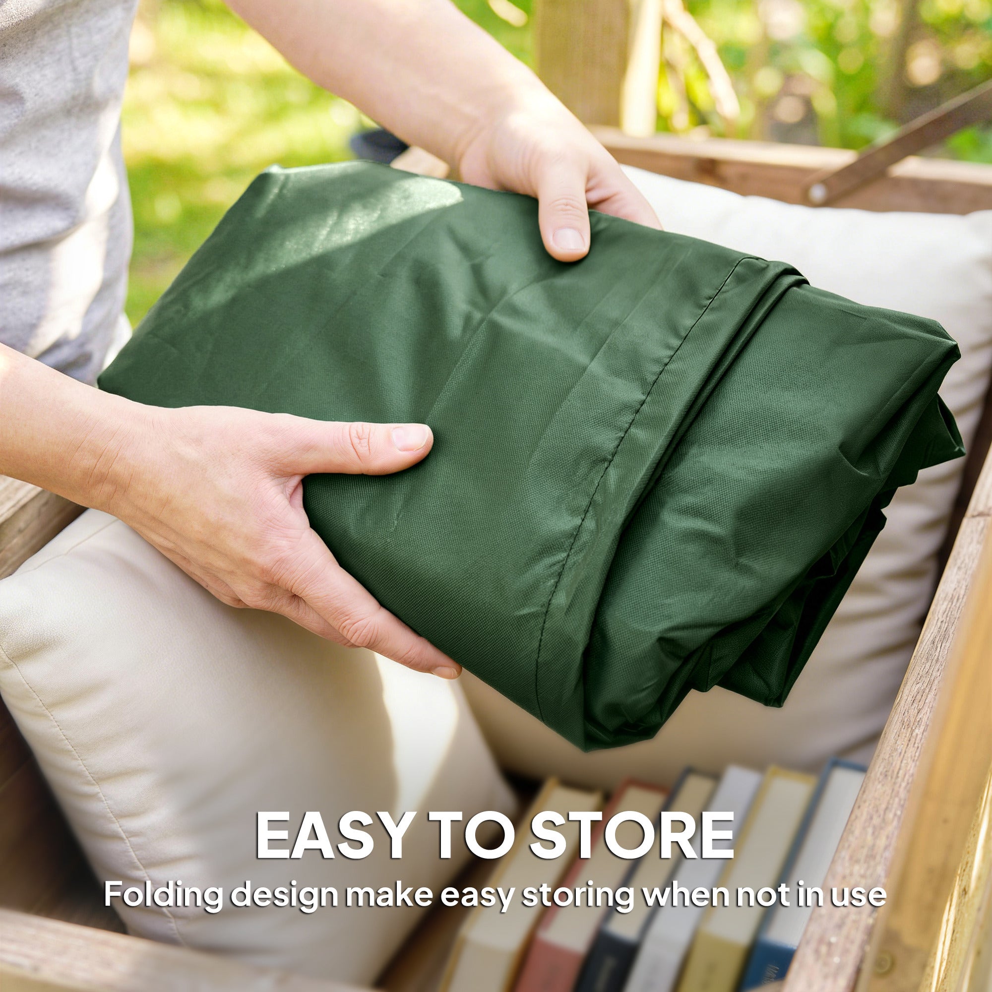 Outsunny 196 x 230 cm Hanging Egg Chair Protective Cover - Green 