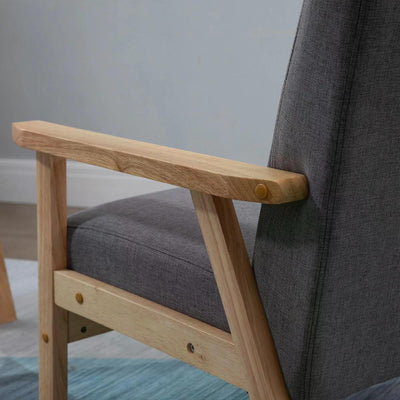 HOMCOM Minimalistic Wooden Frame Accent Chair, with Padded Seat 