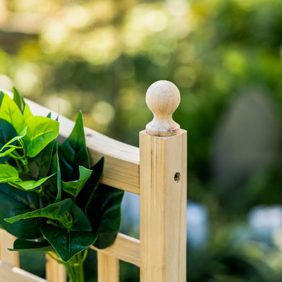 Outsunny Garden Planters with Trellis for Climbing Vines, Wood Raised Beds for Garden, Flower Pot, Indoor Outdoor, Natural 