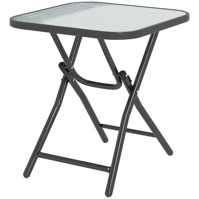 Outsunny Foldable Garden Table Square Folding Table for Patio Garden 45 x 45 x 50Hcm Black 