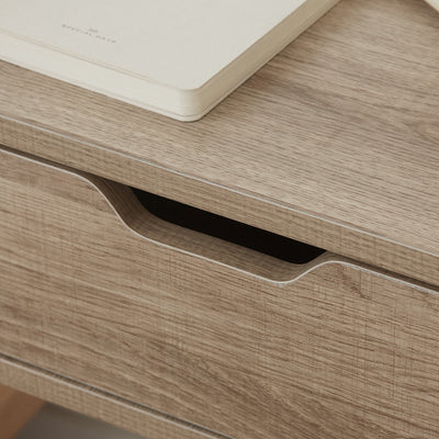 HOMCOM Floating Nightstand Set of 2 Wall Mounted Bedside Table with Storage Drawer for Bedroom, Natural 