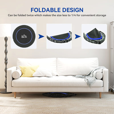 HOMCOM 45" Foldable Mini Fitness Trampoline, with Adjustable Foam Handle, Blue 