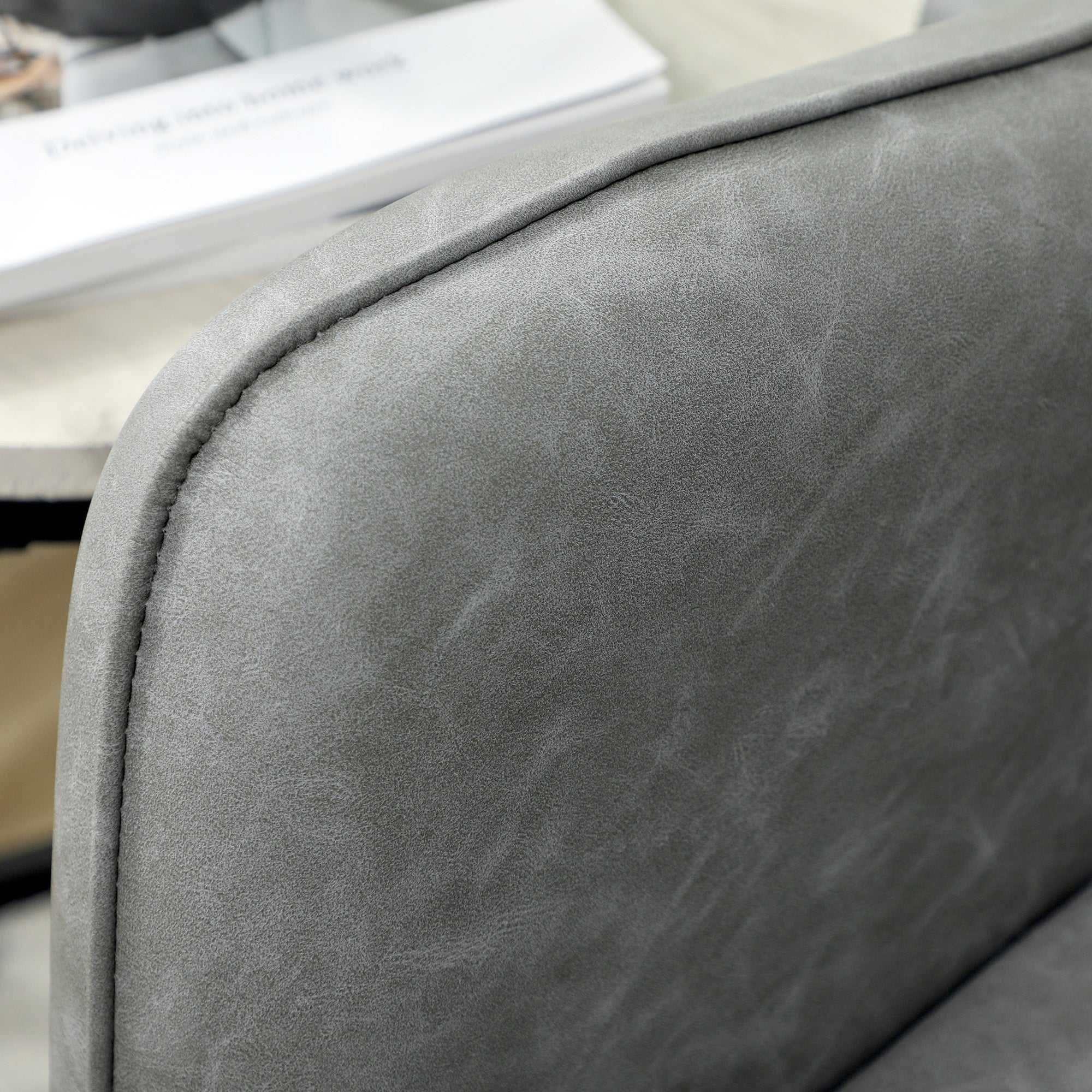 HOMCOM Faux Leather Marble-Effect Two-Seater Sofa - Grey