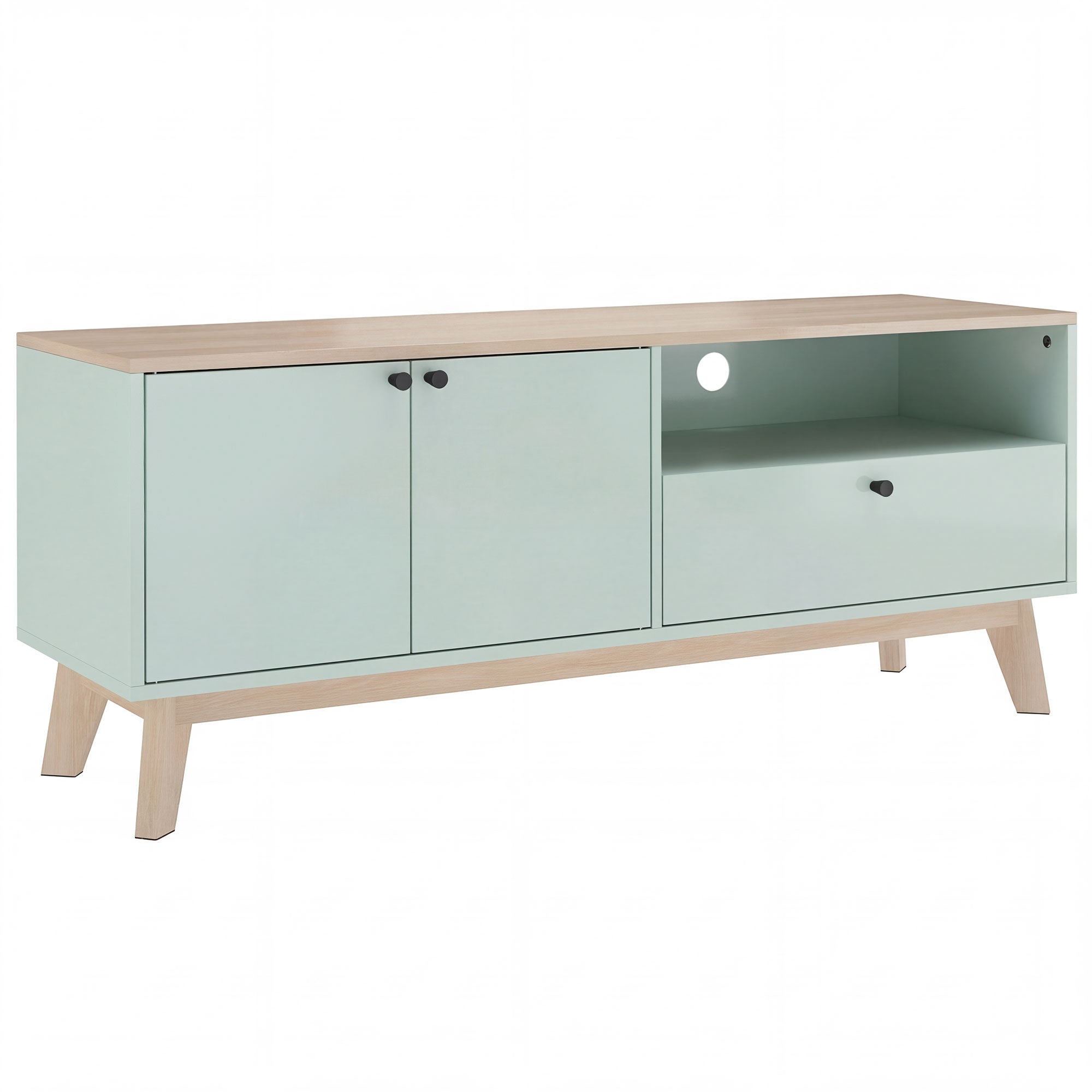 HOMCOM TV Stand Cabinet for Television up to 36 Inch, Modern TV Unit with 2 Doors, Entertainment Center with Adjustable Shelf 