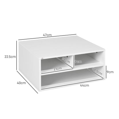 HOMCOM Three-Compartment Printer Storage Cabinet - White 