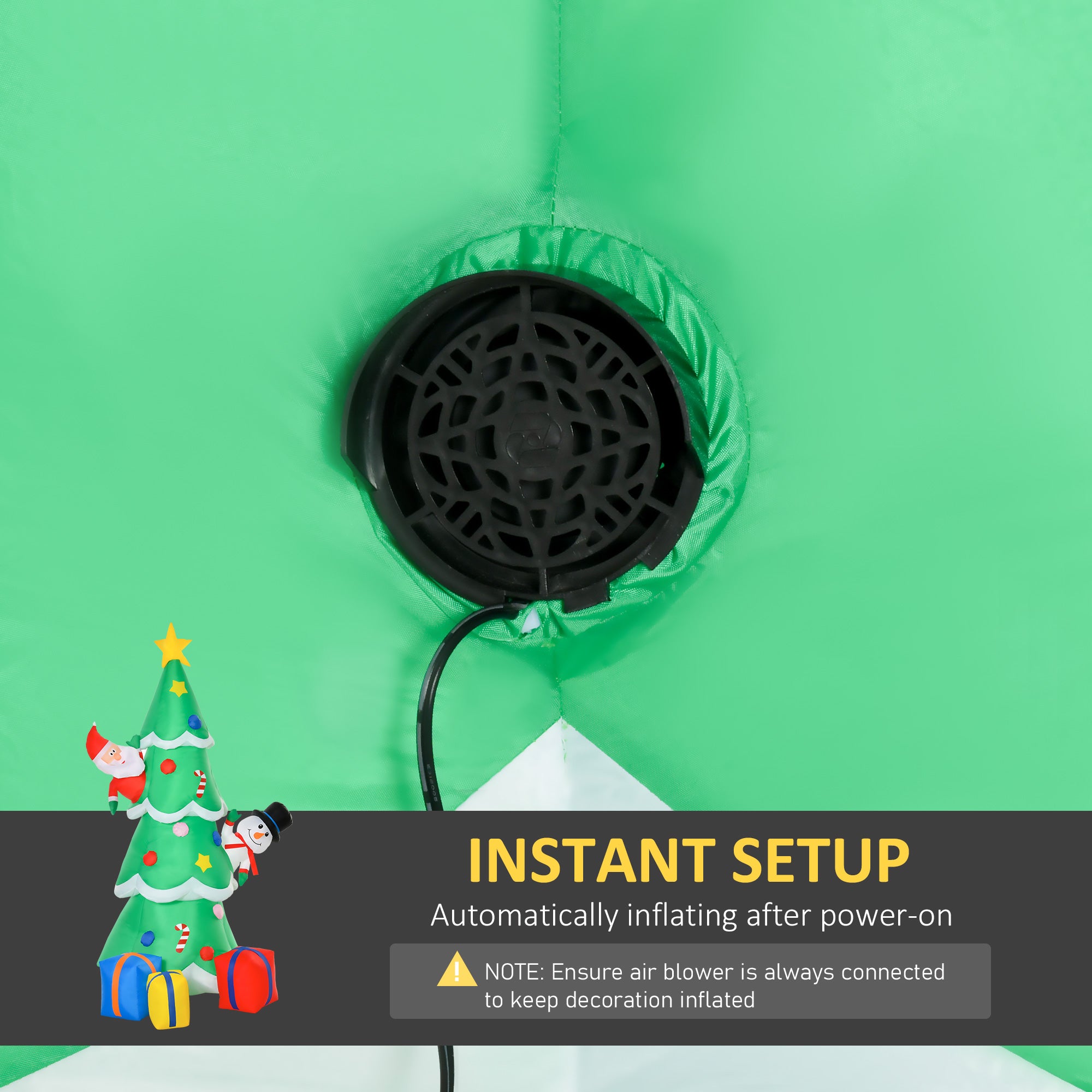 HOMCOM 7FT Christmas Inflatable Tree LED Lighted for Indoor Outdoor Decoration 
