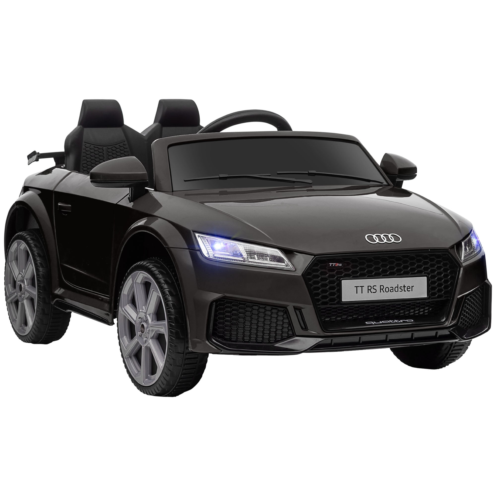 HOMCOM Kids Licensed Audi TT Ride-On Car 12V Battery w/ Remote Suspension Headlights and MP3 Player 2.5-5km/h Black 