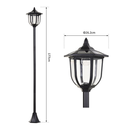 Outsunny Outdoor Garden Solar Post Lamp Sensor Light  LED Lantern Bollard Pathway Torch Light 1.77m Tall 