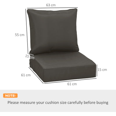 Outsunny Outdoor Seat and Back Cushion Set Patio Deep Seating Chair Replacement Cushion 