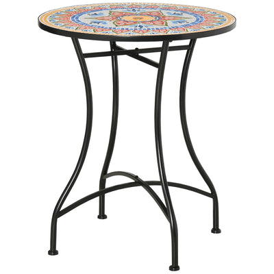 Outsunny Φ60cm Mosaic Outdoor Patio Table - Red 