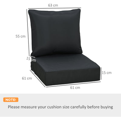 Outsunny 4 Pcs Outdoor Seat and Back Cushion Set Patio Deep Seating Chair Replacement Cushion 