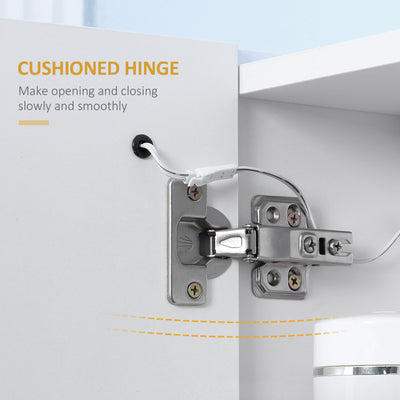 Illuminated Bathroom Mirror Cabinet 650 x 700Hmm LED Bathroom Mirror with Lights Touch Switch, Adjustable Shelf,  USB Charge, White 