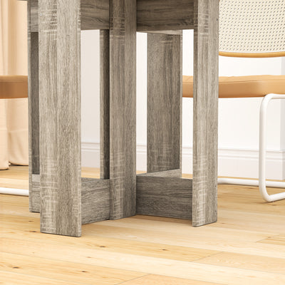 HOMCOM Space-saving Drop Leaf Table, Folding Dining Table for Small Space, Kitchen, Dining Room, Grey 