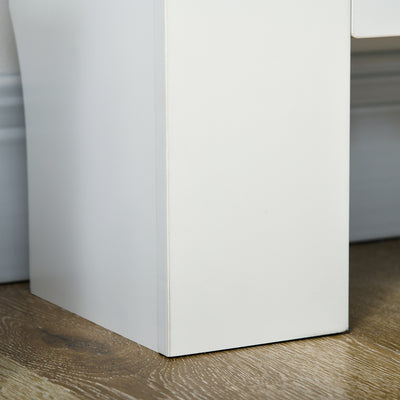 HOMCOM Set of 2 MDF Extendable Radiator Cover with Cabinet Shelving, Home Office Slatted Design, White 139-208.5L x 20.5W x 82.5H cm 