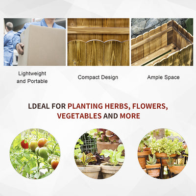 Outsunny 70L Raised Garden Bed, Wooden Rectangle Planter Box, Outdoor Herb Vegetable Flower Pot (80L x 33W x 30H cm) 