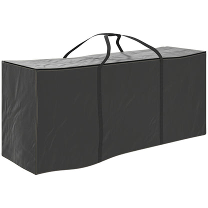 Outsunny 720 L Outdoor Garden Cushion Storage Bag, Heavy Duty 600D Oxford Fabric Waterproof Garden Furniture Cushion Storage Bag with 2-Way Zip for Tent, Christmas Tree, 175 x 55 x 75 cm, Black 