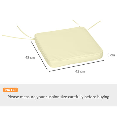 Outsunny Set of 6 Pcs Chair Cushion, 42Lx42Wx5T cm-Cream White 