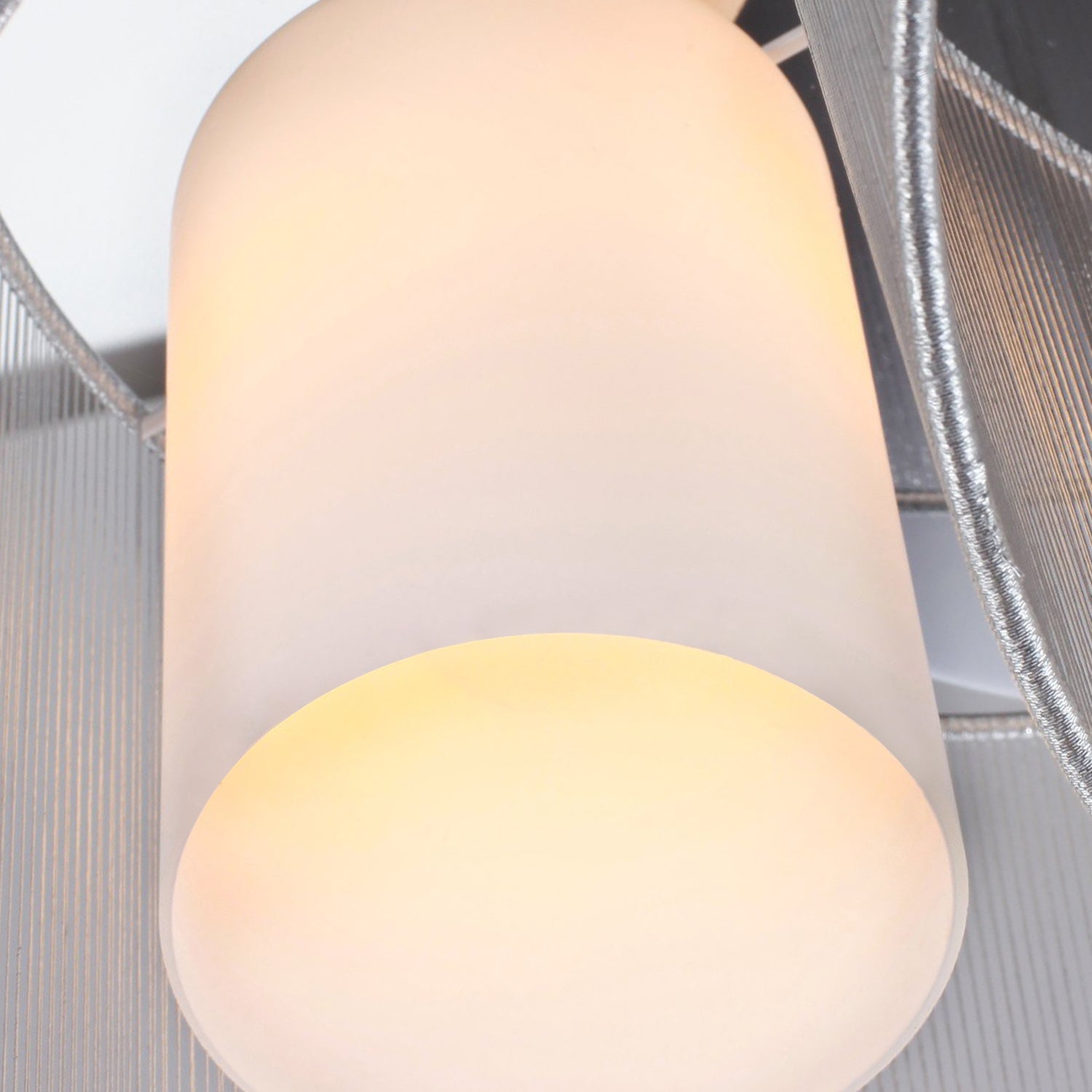 HOMCOM Modern Chandelier, Semi-Flush Mount Ceiling Light with 2 Light, E27 Bulb Base for Hallway, Dining Room, Living Room, White and Silver 