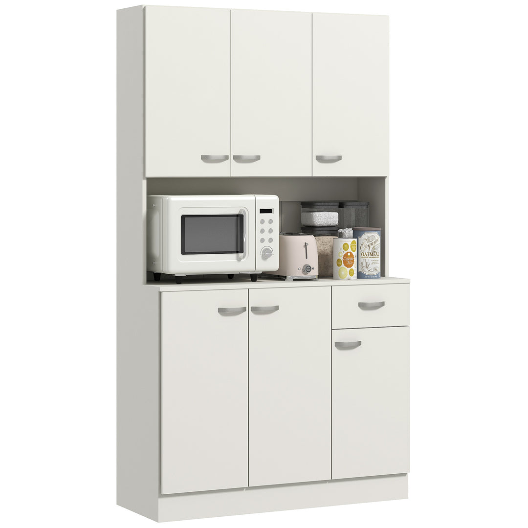HOMCOM Freestanding Kitchen Pantry Storage Cabinet - White 