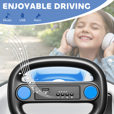 AIYAPLAY Kids Bumper Car with 360-Degree Rotation, 6V Electric Ride On Car with Music and Horn for 3-8 Years Old, Blue 