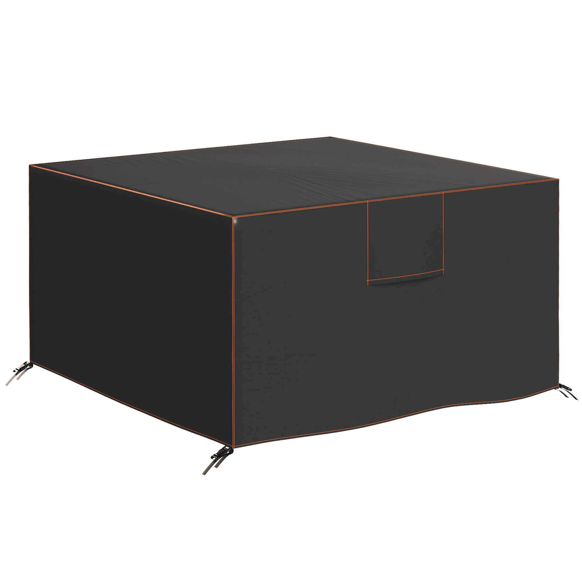 Outsunny Garden Furniture Cover, Waterproof Patio Furniture Cover with Air Vent, 420D Oxford Fabric, 125 x 125 x 74 cm, Black 