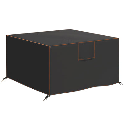 Outsunny Garden Furniture Cover, Waterproof Patio Furniture Cover with Air Vent, 420D Oxford Fabric, 125 x 125 x 74 cm, Black 