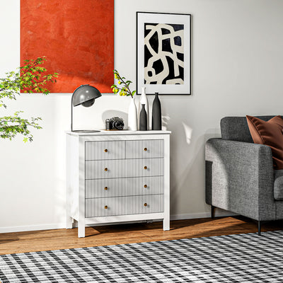 HOMCOM Elegant Chest of Five Drawers - White 