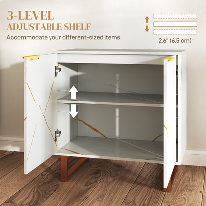 HOMCOM Elegant Storage Sideboard - White/Gold-Tone 