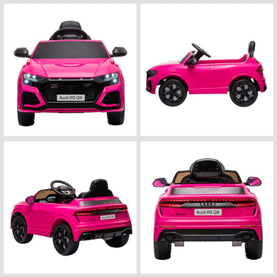 HOMCOM Audi RS Q8 6V Kids Electric Ride On Car Toy w/ Remote USB MP3 Bluetooth Pink 