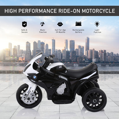 HOMCOM Electric Kids Ride on BMW Motorbike W/Headlights and Music, 6 V-Black 