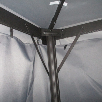 Outsunny 3 x 4m Aluminium Garden\'c2\'a0Gazebo, Marquee Canopy Shelter Pavilion Party Tent with Nets and Curtains for Garden and Deck, Dark Grey 