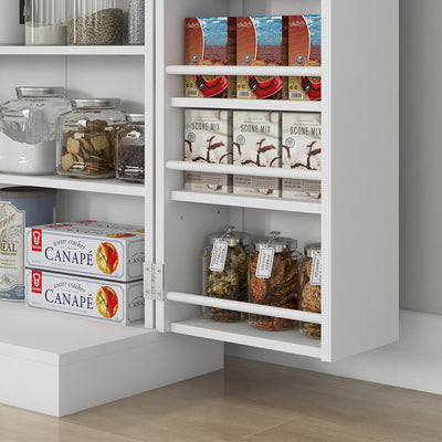 HOMCOM Freestanding Multi-Storage Kitchen Cupboard with Adjustable Shelves White 
