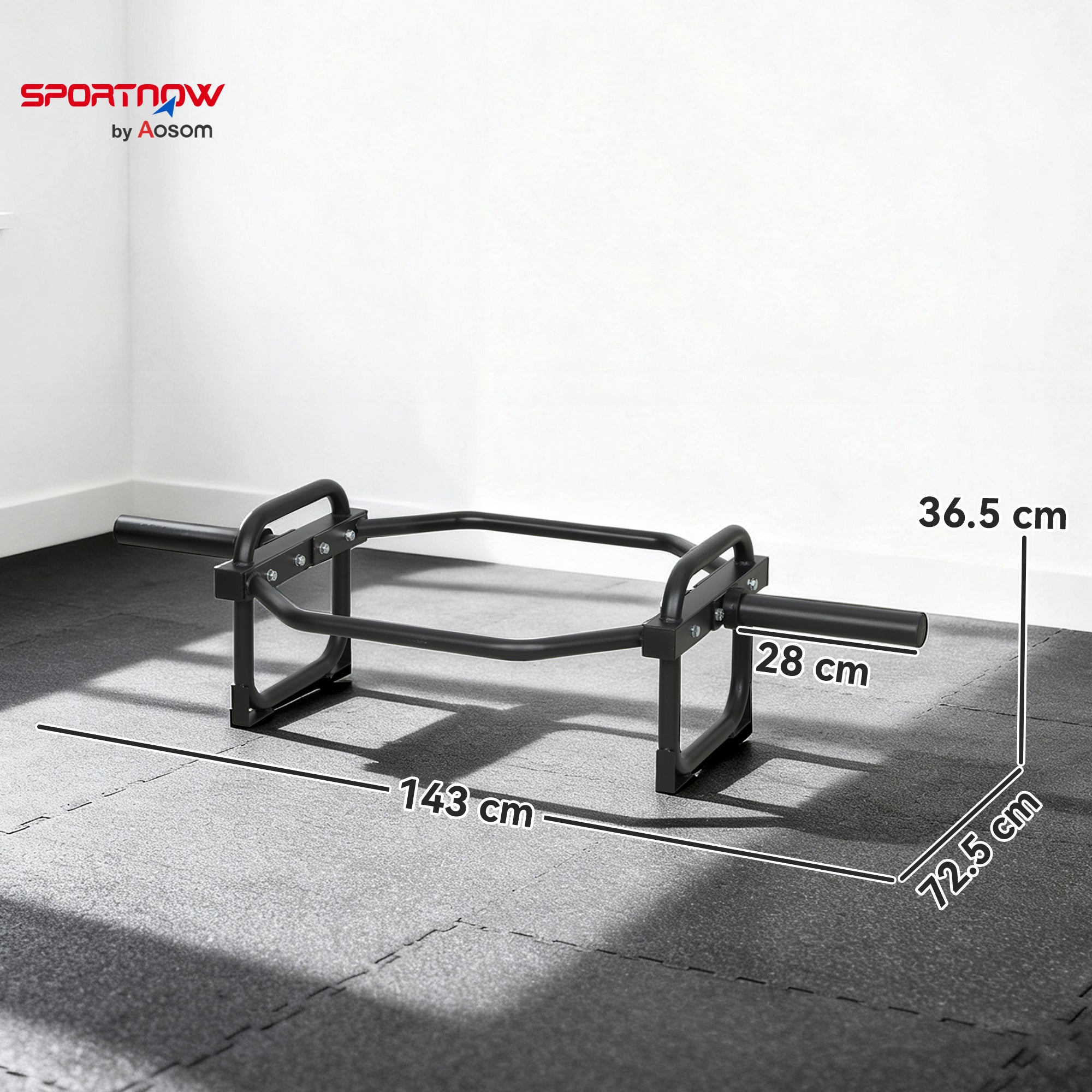 SPORTNOW Olympic Trap Bar, 2" Hex Barbell Bar with 300kg Capacity for Deadlifts, Shrugs, Squats and Farmer Walks 
