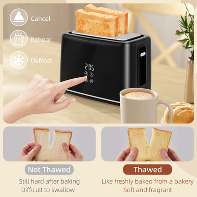 HOMCOM Kettle and Toaster Set, 1.5L 3000W Fast Boil Kettle with Insulation & 2 Slice Toaster Kitchen Set with 7 Level Browning Controls, Defrost, Reheat and Crumb Tray, Black 