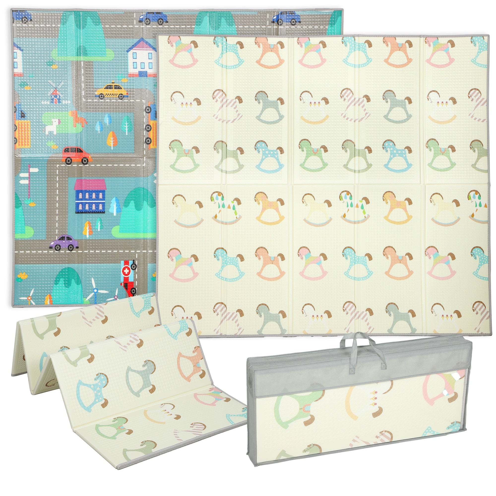 AIYAPLAY Foldable Double-Sided Baby Play Mat, for Toddlers, Bedrooms, Nurseries, Playrooms 